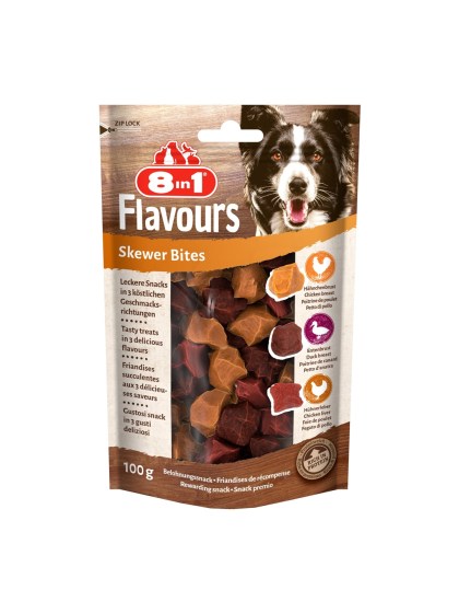 8IN1 Flavours Skewer Bites Duck,Liver,Chichen Λιχουδιές για Σκύλους 100g